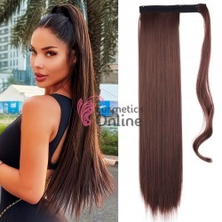 Extensie de par coada cu clema si arici dreapta de 55 cm cod SI66M433 Castaniu Inchis
